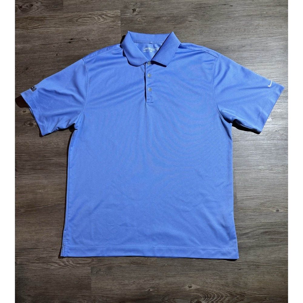 Nike Golf Dri-FIT Men's Large Blue Polo Shirt Short Sleeve JDRF Golf